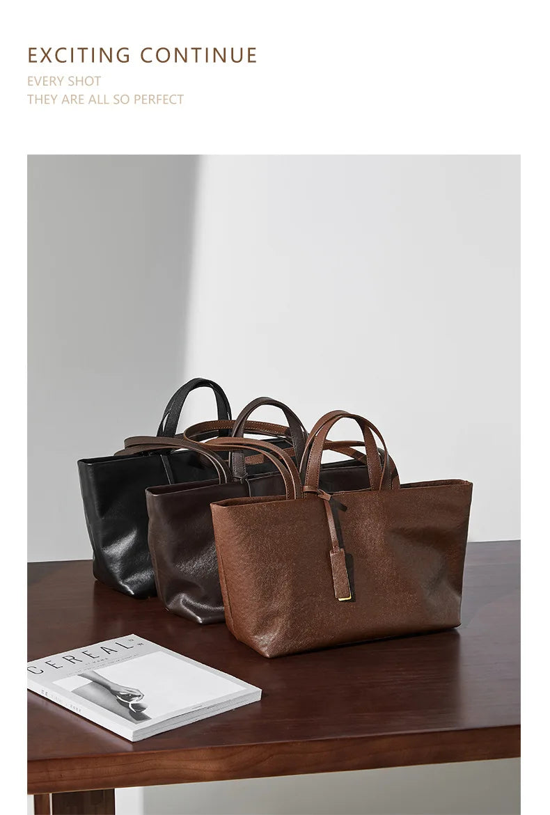 Luxury Woman Shoulder Bag Soft Leather Large Capacity