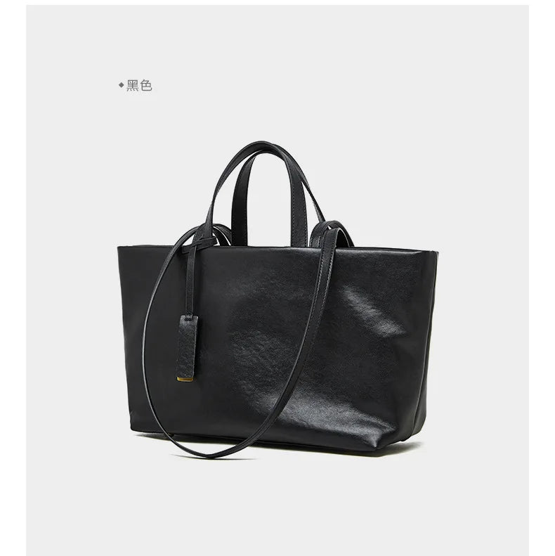 Luxury Woman Shoulder Bag Soft Leather Large Capacity