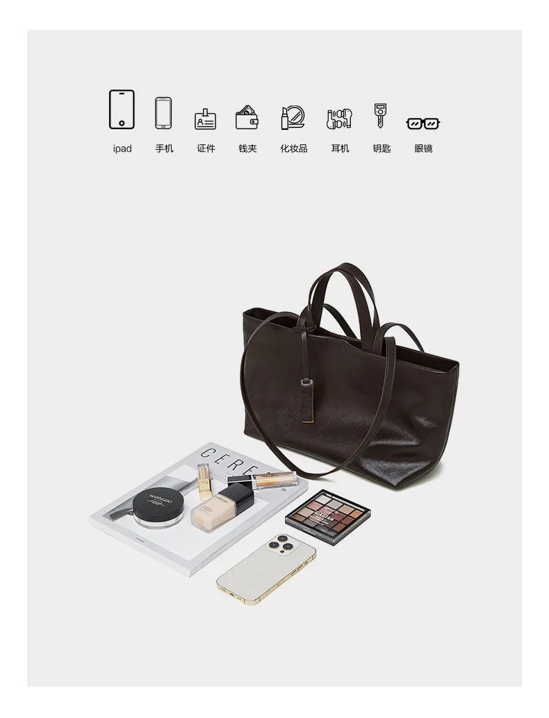 Luxury Woman Shoulder Bag Soft Leather Large Capacity