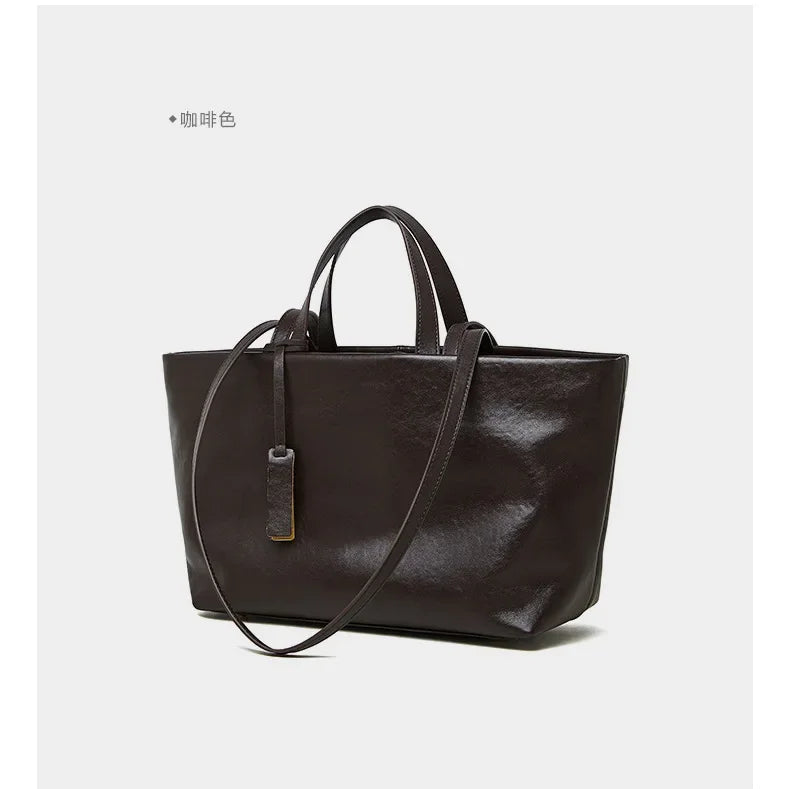 Luxury Woman Shoulder Bag Soft Leather Large Capacity