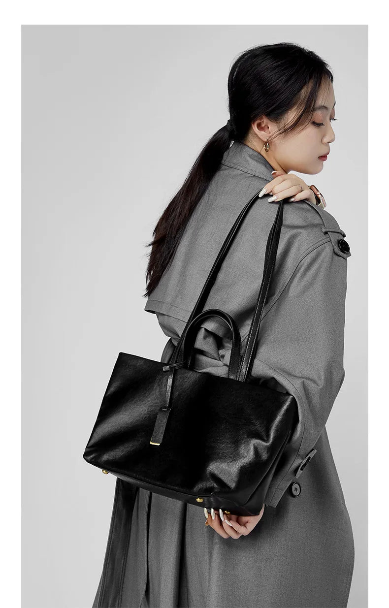 Luxury Woman Shoulder Bag Soft Leather Large Capacity