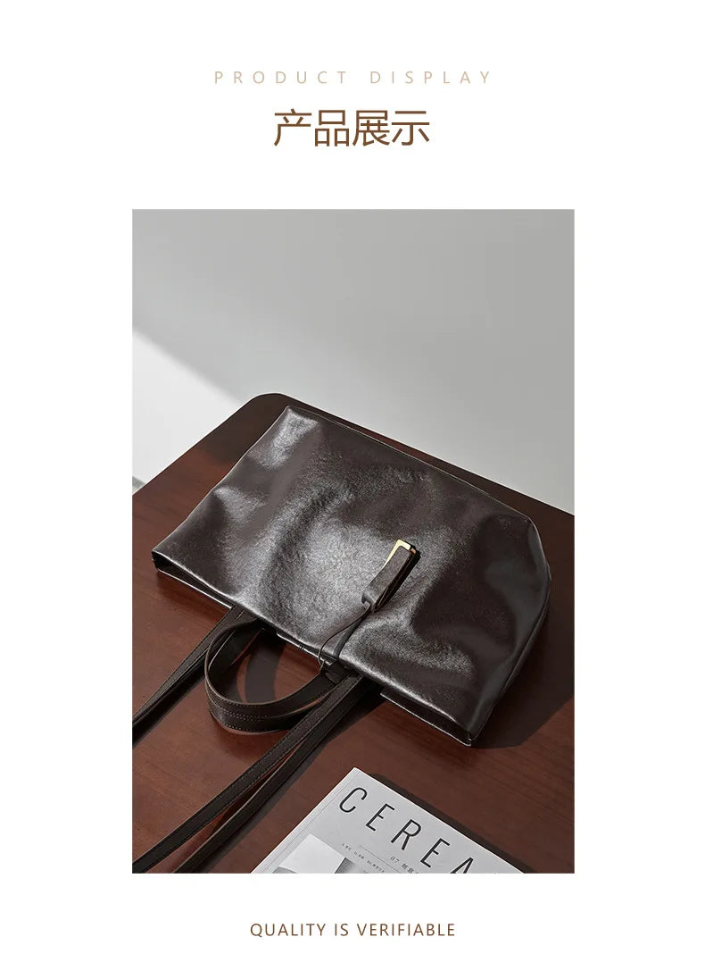 Luxury Woman Shoulder Bag Soft Leather Large Capacity